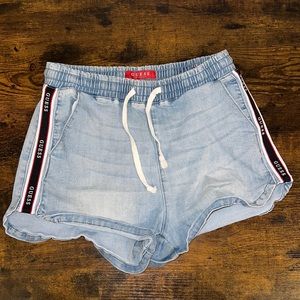 Guess Logo Stripe Jean Shorts Size Small